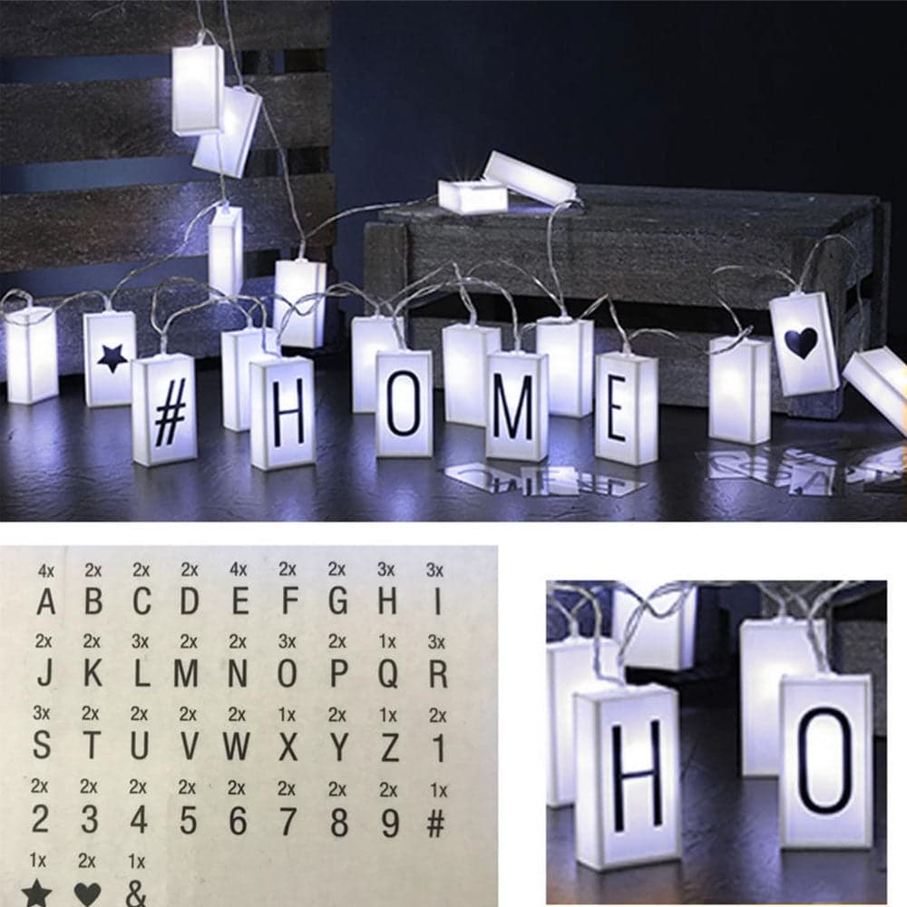 Catena Luminosa Cinema Light Box Frasi Striscia 20 Luci LED 90 Lettere Grundig