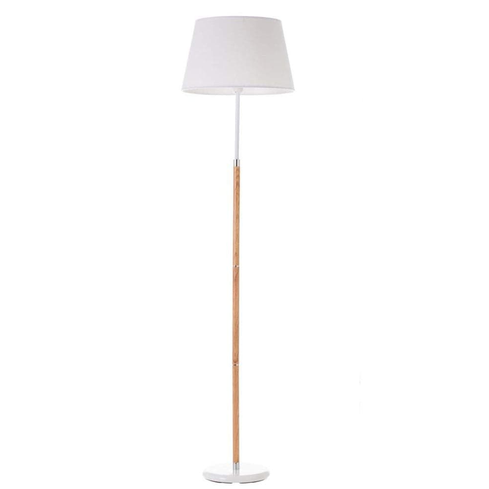 Lampada Terra Piantana Metallo e Legno con Paralume 161cm Salotto Camera Letto