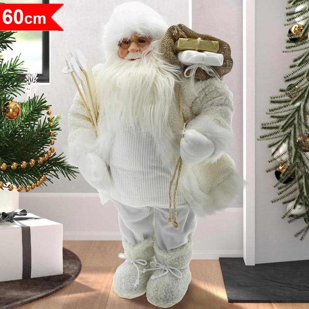 Babbo Natale Classico 60cm in Plastica Vestiti in Tessuto Decorazione Natalizia