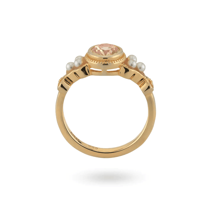 24kae Anello con pietra colorata e perle in Anelli Alba Gioielli - Casoria, commercioVirtuoso.it