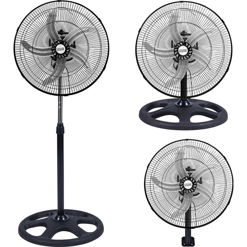 Ventilatore 3in1 Piantana Da tavolo Parete 3 Velocita Oscillazione 65W Pale 50cm