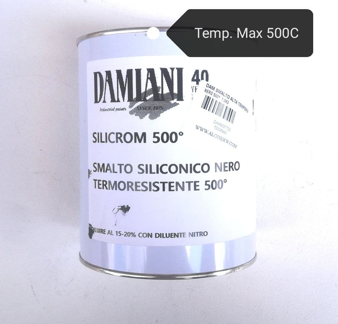 Damiani Silicrom 5kg smalto nero siliconico per alta temperatura - max 500°C in Silicone Aloiserw.com - Altomonte, commercioVirtuoso.it