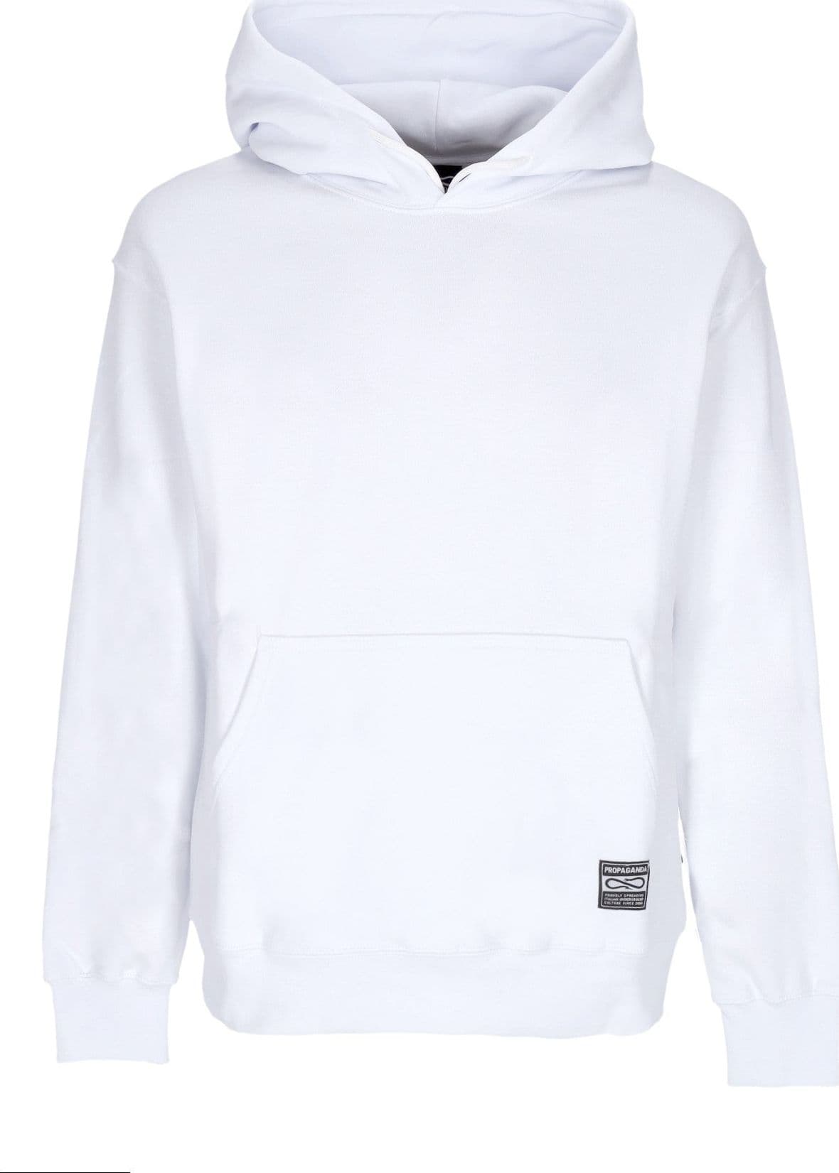 PROPAGANDA Felpa Cappuccio Uomo Logo Label Hoodie White da uomo in Felpe con cappuccio Drestige - Casamassima, commercioVirtuoso.it