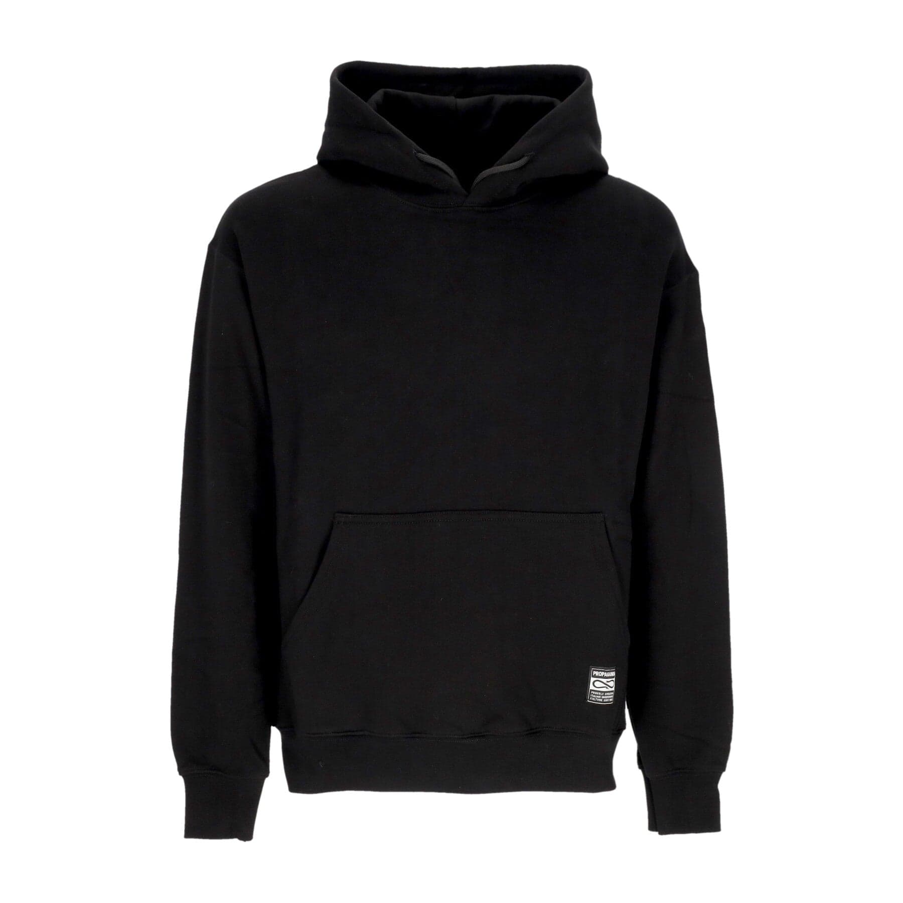 PROPAGANDA Felpa Cappuccio Uomo Logo Label Hoodie Black da uomo in Felpe con cappuccio Drestige - Casamassima, commercioVirtuoso.it