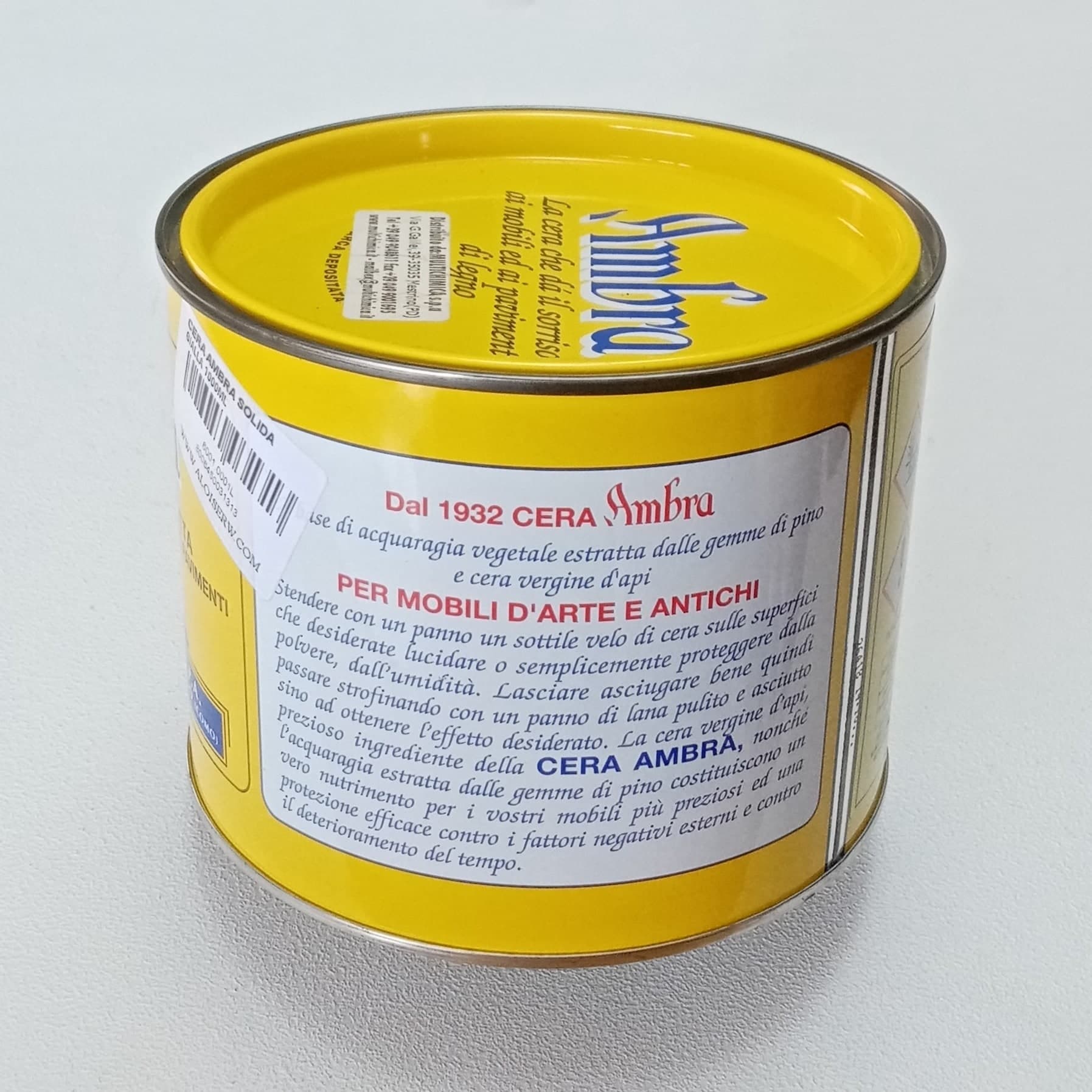 Ambra 500ml cera solida marrone per il trattamento di mobili antichi e pavimenti in legno in Cera Aloiserw.com - Altomonte, commercioVirtuoso.it