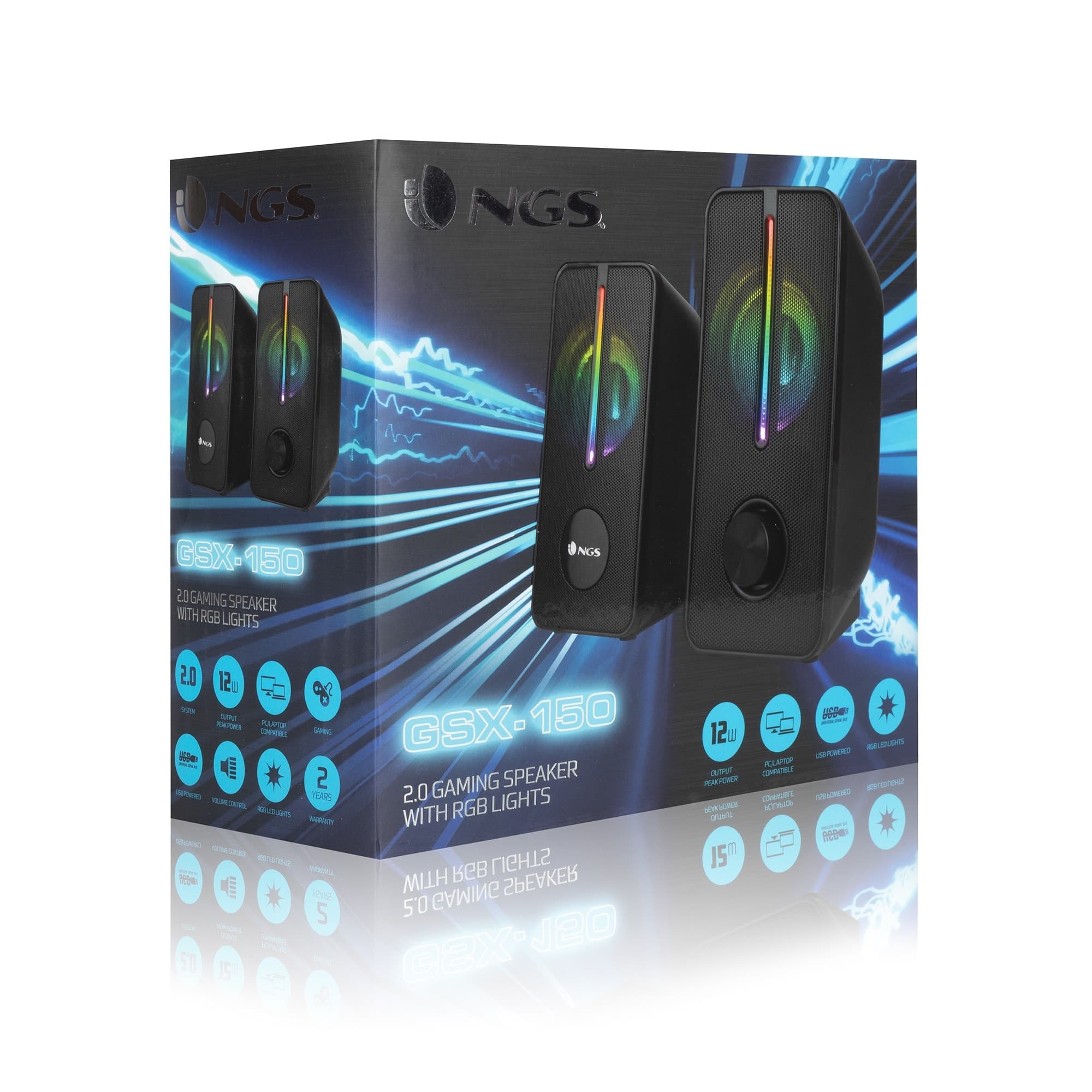 Ngs Speaker Gaming RGB 12W 2.0 GSX150 in Accessori Ecoprice.it - Avellino, commercioVirtuoso.it