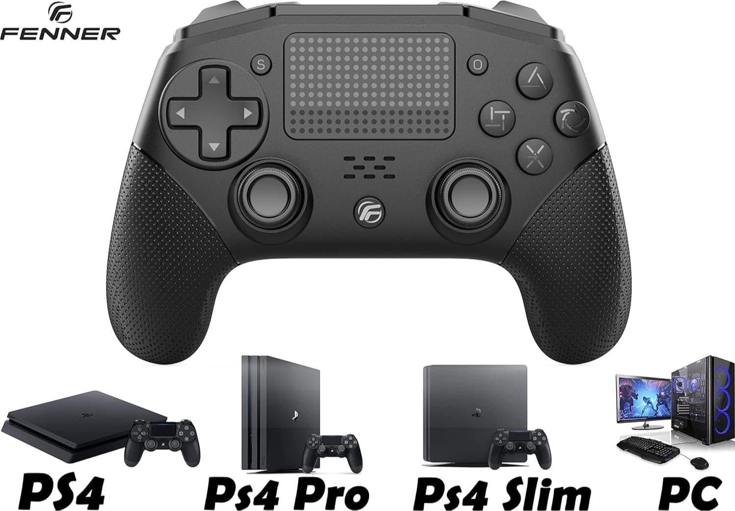 PS4 Fenner Tech Wireless Controller (PC) Programmable Black in Controller standard e gamepads Ecoprice.it - Avellino, commercioVirtuoso.it