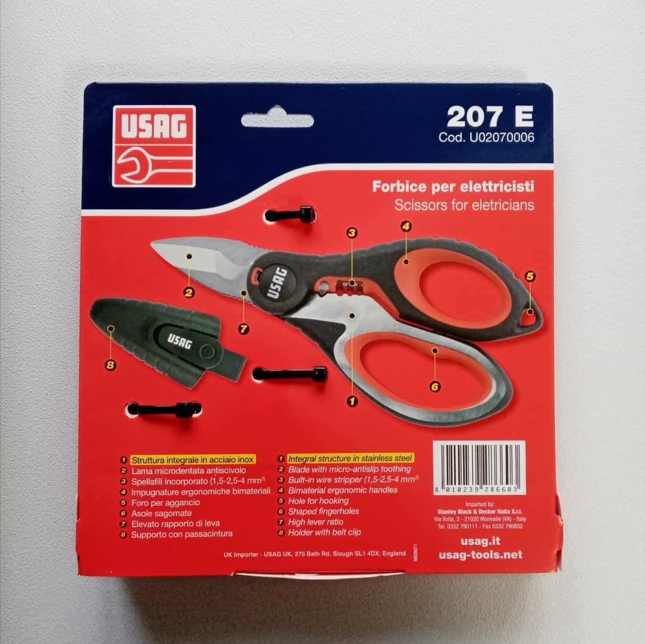 Usag art. 207E forbici professionali per elettricisti in Cesoie e Forbici Aloiserw.com - Altomonte, commercioVirtuoso.it