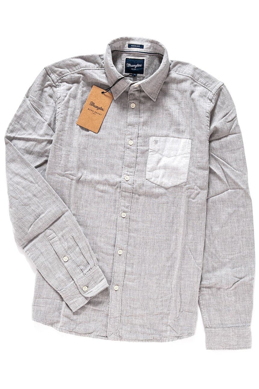 Camicia Uomo Regular Grigio Chiaro Wrangler in Camicie casual Scontolo.net - Potenza, commercioVirtuoso.it