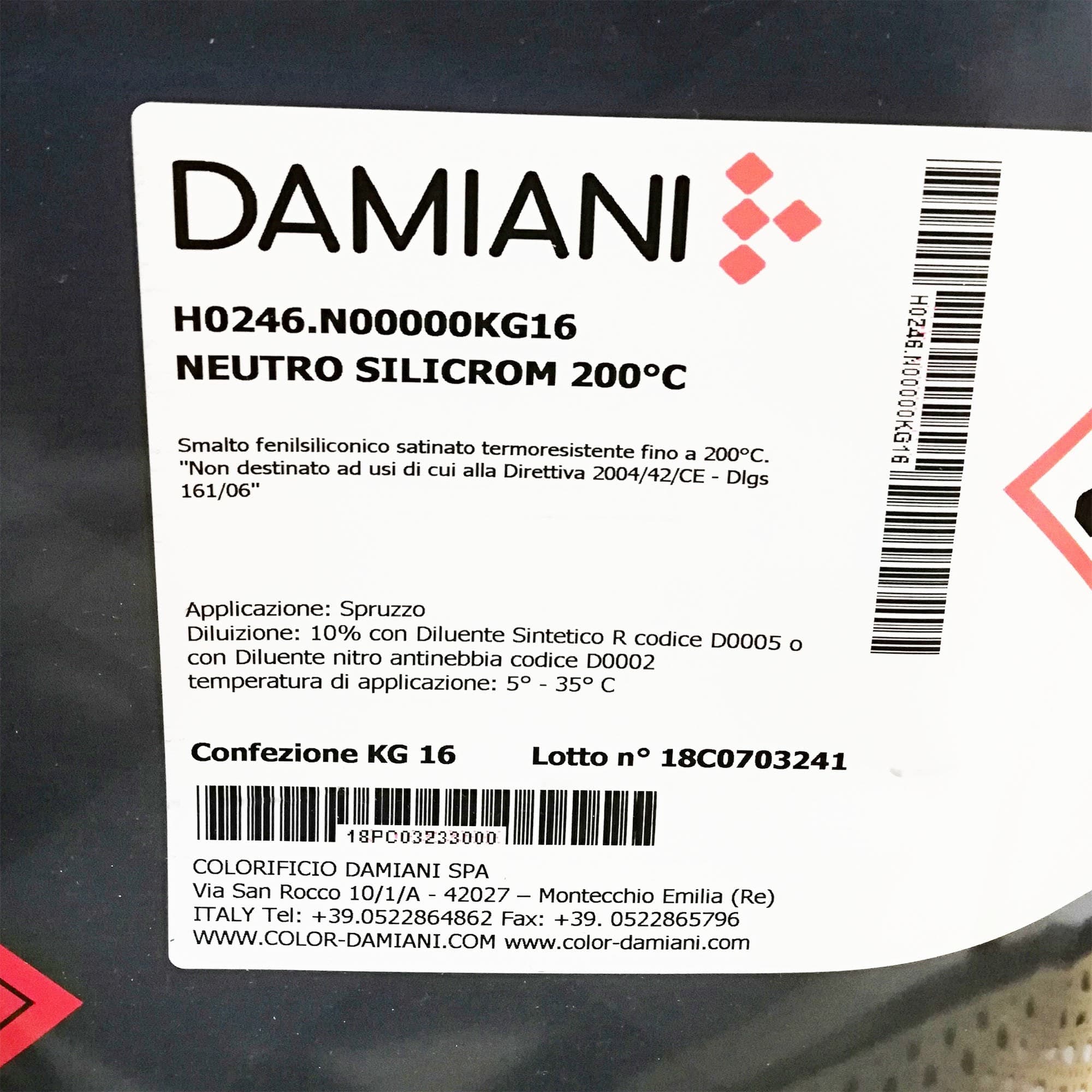 Damiani Silicrom 1kg smalto alta temperatura tutti i RAL 2000- max 200°C in Vernice a spray Aloiserw.com - Altomonte, commercioVirtuoso.it
