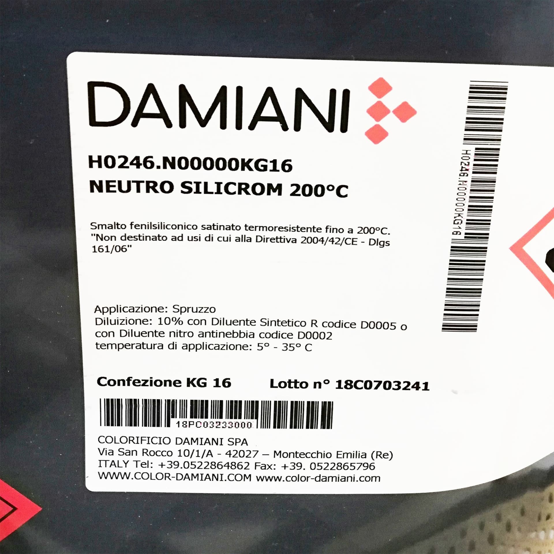 Damiani Silicrom 1kg smalto alta temperatura tutti i RAL 7000- max 200°C in Vernice a spray Aloiserw.com - Altomonte, commercioVirtuoso.it