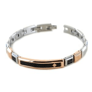 Zancan -  Bracciale da uomo in acciaio e PVD rosa in Bracciali Alba Gioielli - Casoria, commercioVirtuoso.it