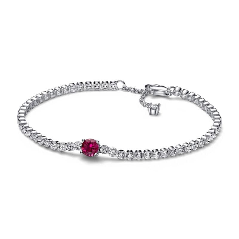 Pandora - Bracciale Tennis con Pietra Rossa