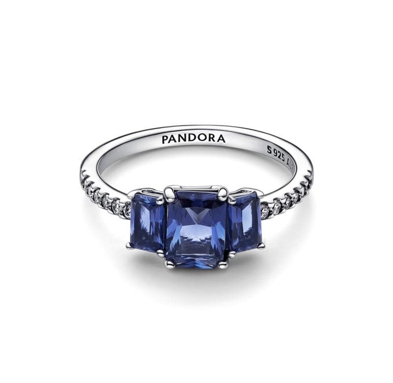 Pandora - Anello Trilogy Pietre Blu in Anelli Alba Gioielli - Casoria, commercioVirtuoso.it