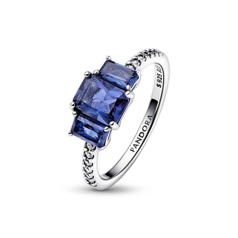 Pandora - Anello Trilogy Pietre Blu in Anelli Alba Gioielli - Casoria, commercioVirtuoso.it