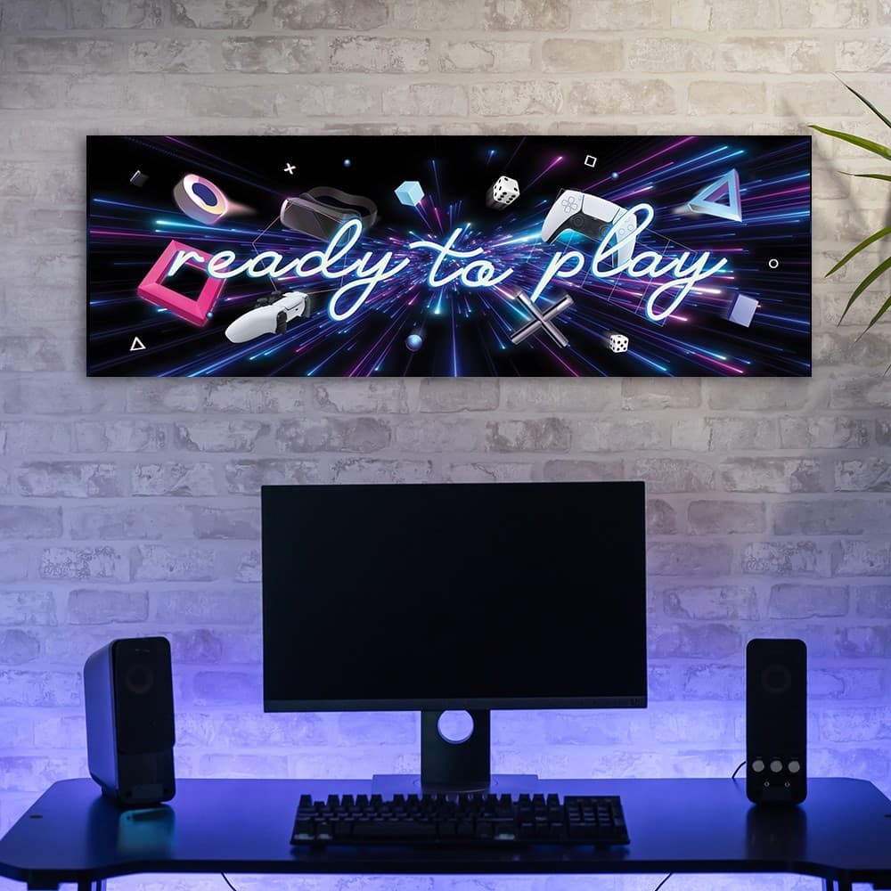 Quadro su tela, L'iscrizione pronta a giocare in Poster e stampe Collezione Casa - Trebisacce, commercioVirtuoso.it