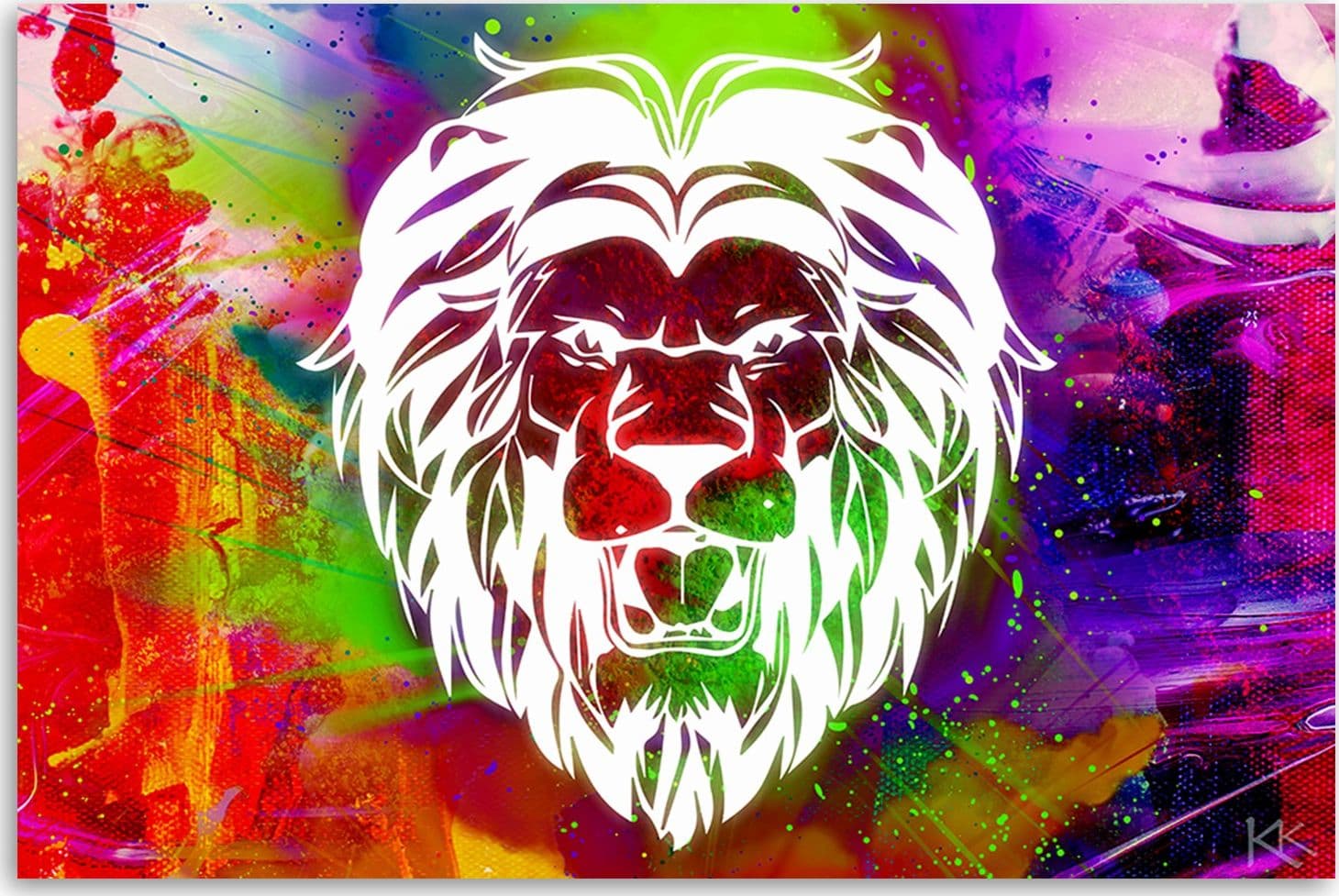 Quadro su tela, Astrazione di leone colorato in Poster e stampe Collezione Casa - Trebisacce, commercioVirtuoso.it