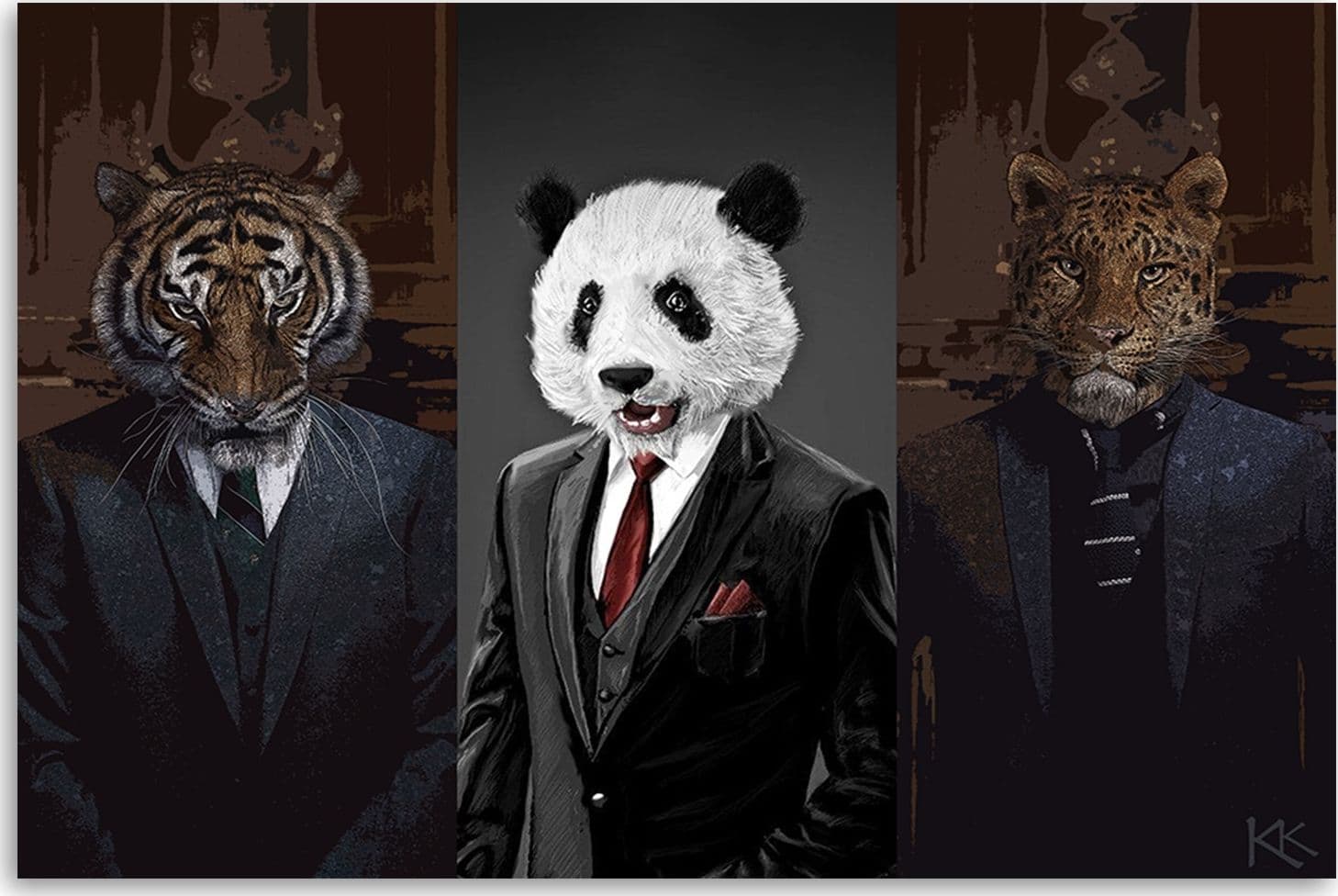 Quadro su tela, Animali in giacca e cravatta in Poster e stampe Collezione Casa - Trebisacce, commercioVirtuoso.it