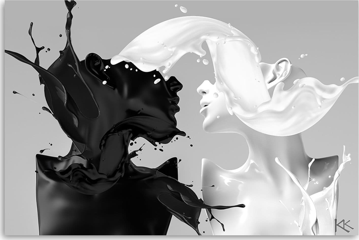 Quadro su tela, Coffee e latte in bianco e nero coppia amore in Poster e stampe Collezione Casa - Trebisacce, commercioVirtuoso.it