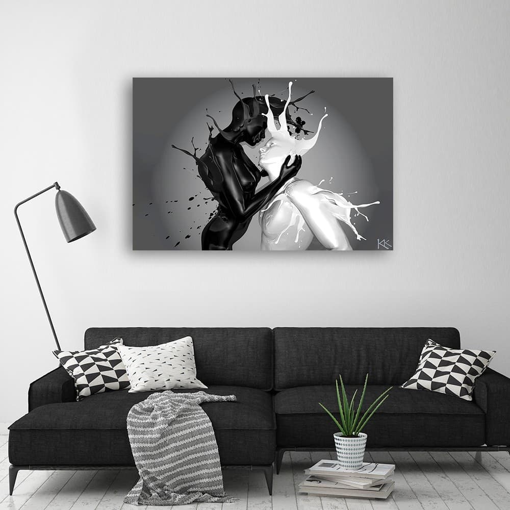 Quadro su tela, Amore per la coppia di astrazione di caffè e latte in Poster e stampe Collezione Casa - Trebisacce, commercioVirtuoso.it