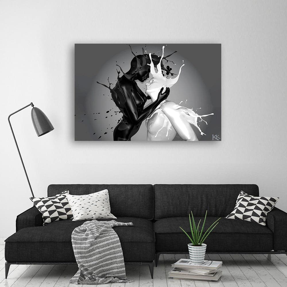 Quadro su tela, Amore per la coppia di astrazione di caffè e latte in Poster e stampe Collezione Casa - Trebisacce, commercioVirtuoso.it