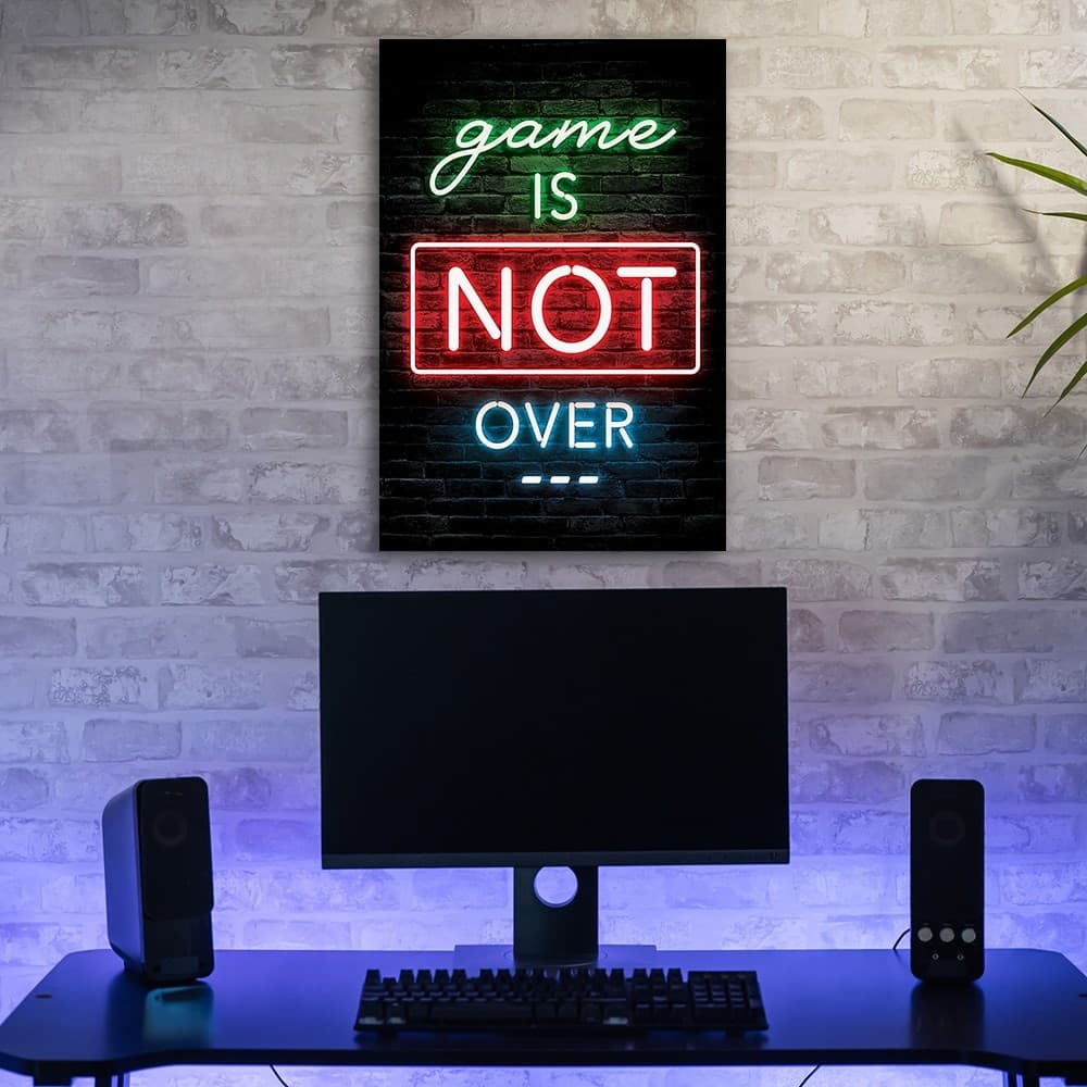 Quadro su tela, Iscrizione per giocatori al neon Gaming in Poster e stampe Collezione Casa - Trebisacce, commercioVirtuoso.it
