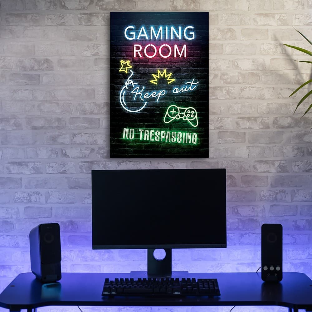 Quadro su tela, Iscrizione della stanza dei giocatori di gioco in Poster e stampe Collezione Casa - Trebisacce, commercioVirtuoso.it