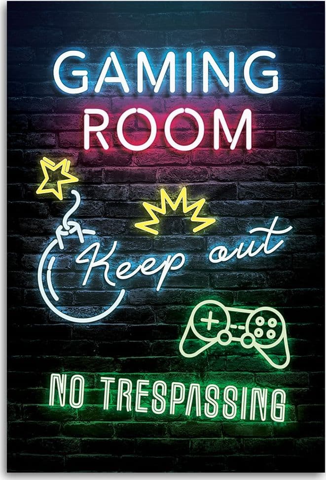 Quadro su tela, Iscrizione della stanza dei giocatori di gioco in Poster e stampe Collezione Casa - Trebisacce, commercioVirtuoso.it