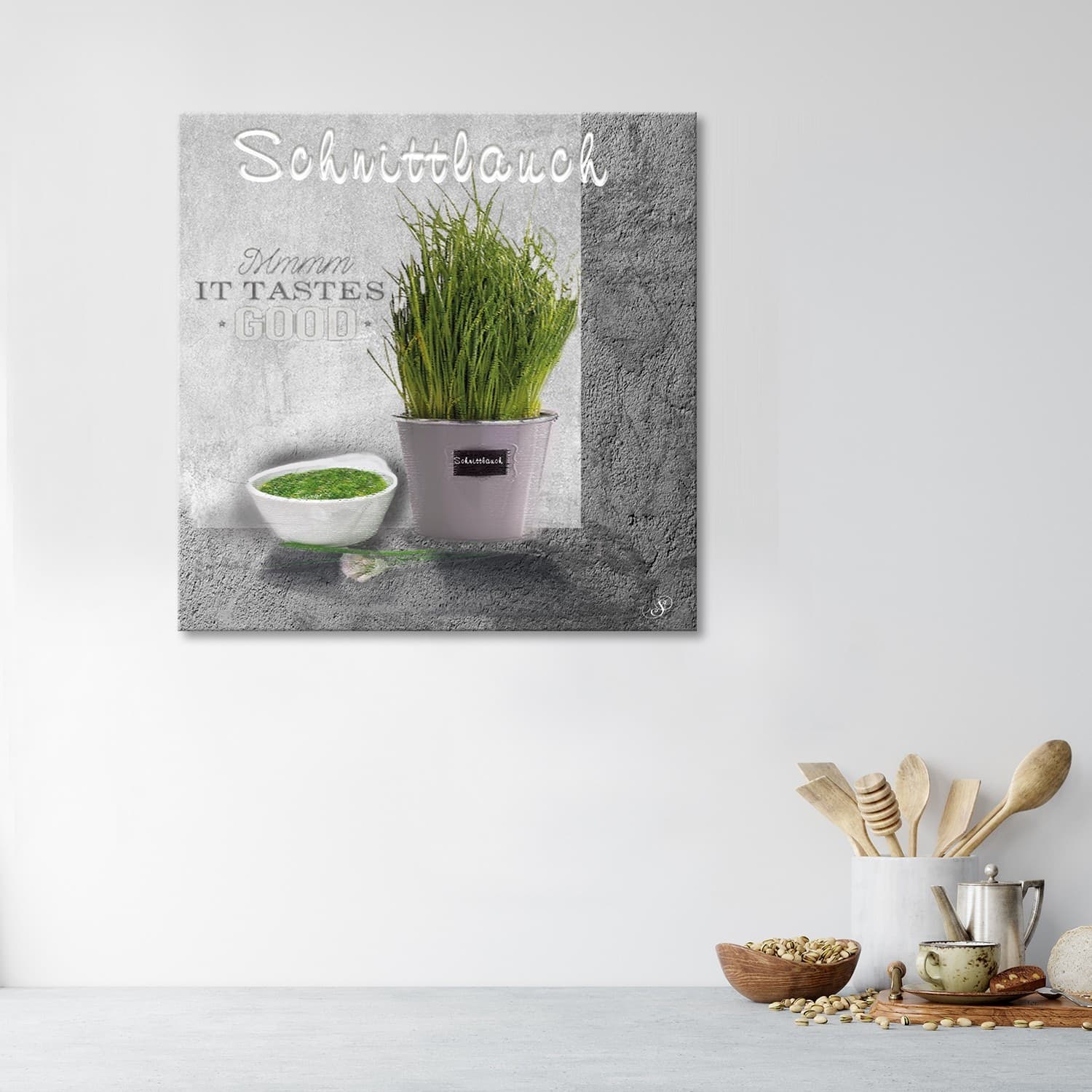Quadro su tela, Spezie di erba cipollina per la cucina in Poster e stampe Collezione Casa - Trebisacce, commercioVirtuoso.it