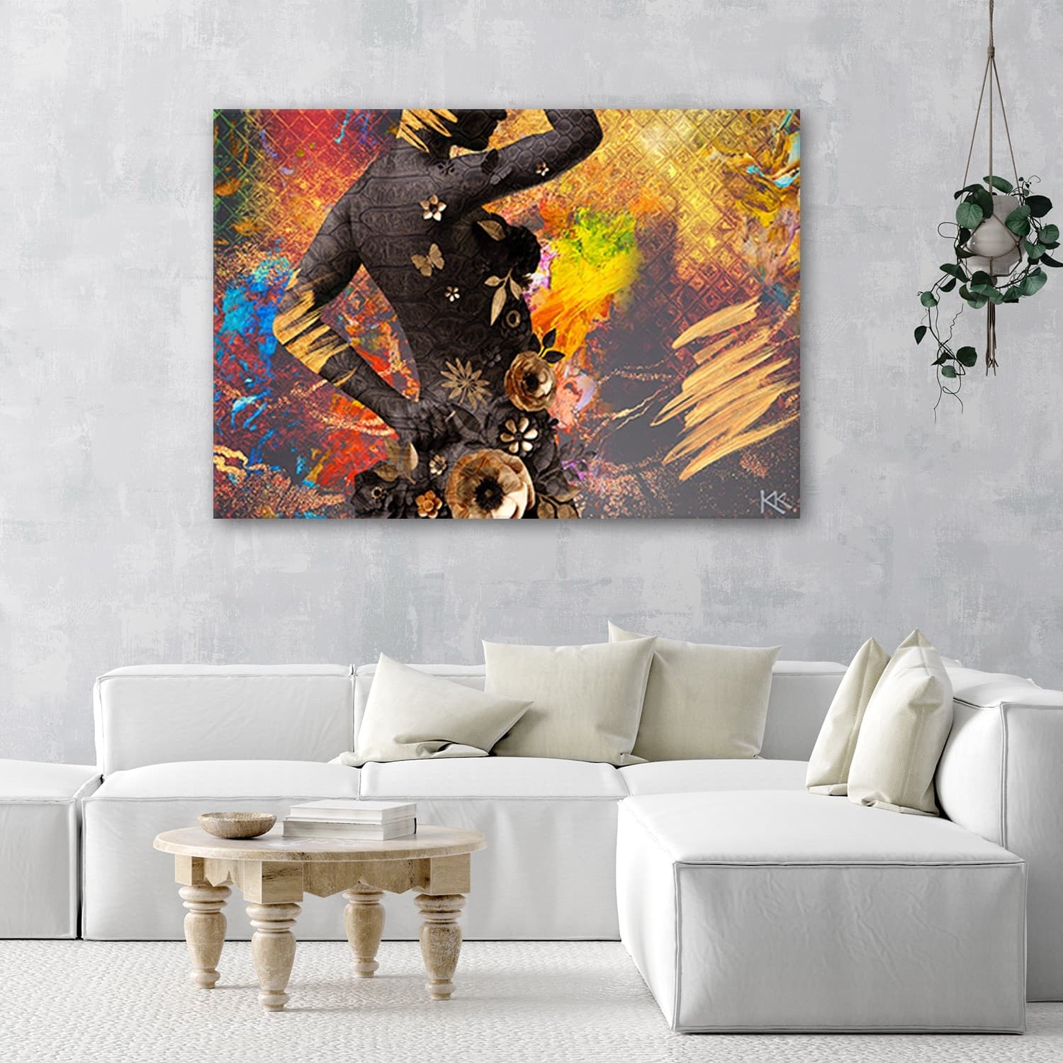 Quadro su tela, African Woman Flowers Abstraction in Poster e stampe Collezione Casa - Trebisacce, commercioVirtuoso.it