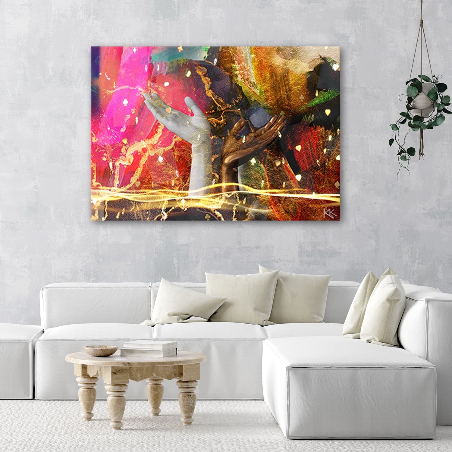 Quadro su tela, Astrazione di mani colorate in Poster e stampe Collezione Casa - Trebisacce, commercioVirtuoso.it
