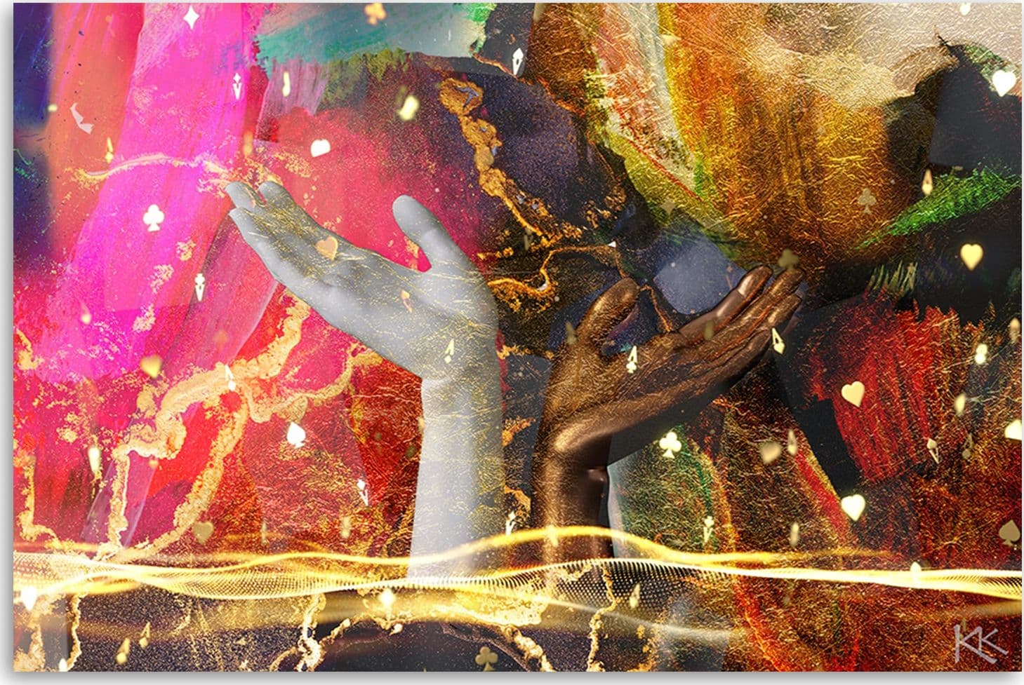 Quadro su tela, Astrazione di mani colorate in Poster e stampe Collezione Casa - Trebisacce, commercioVirtuoso.it
