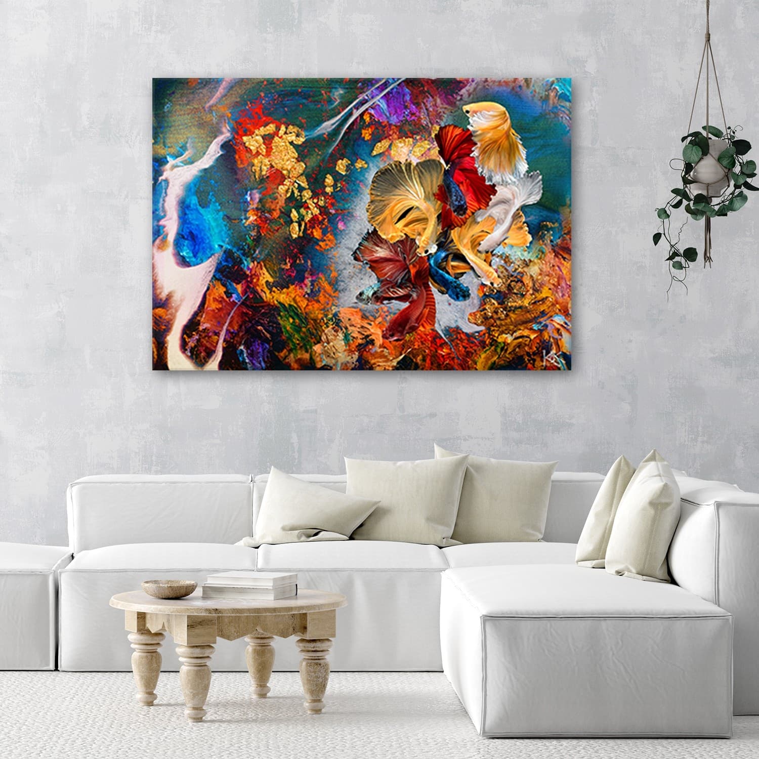 Quadro su tela, Astrazione di pesce colorata in Poster e stampe Collezione Casa - Trebisacce, commercioVirtuoso.it