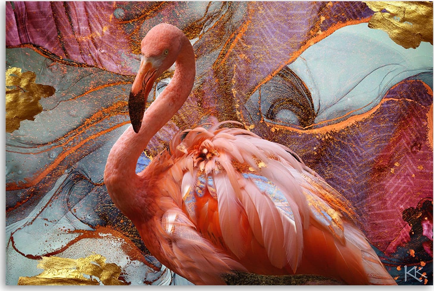 Quadro su tela, Abstrazione del fenicottero rosa in Poster e stampe Collezione Casa - Trebisacce, commercioVirtuoso.it