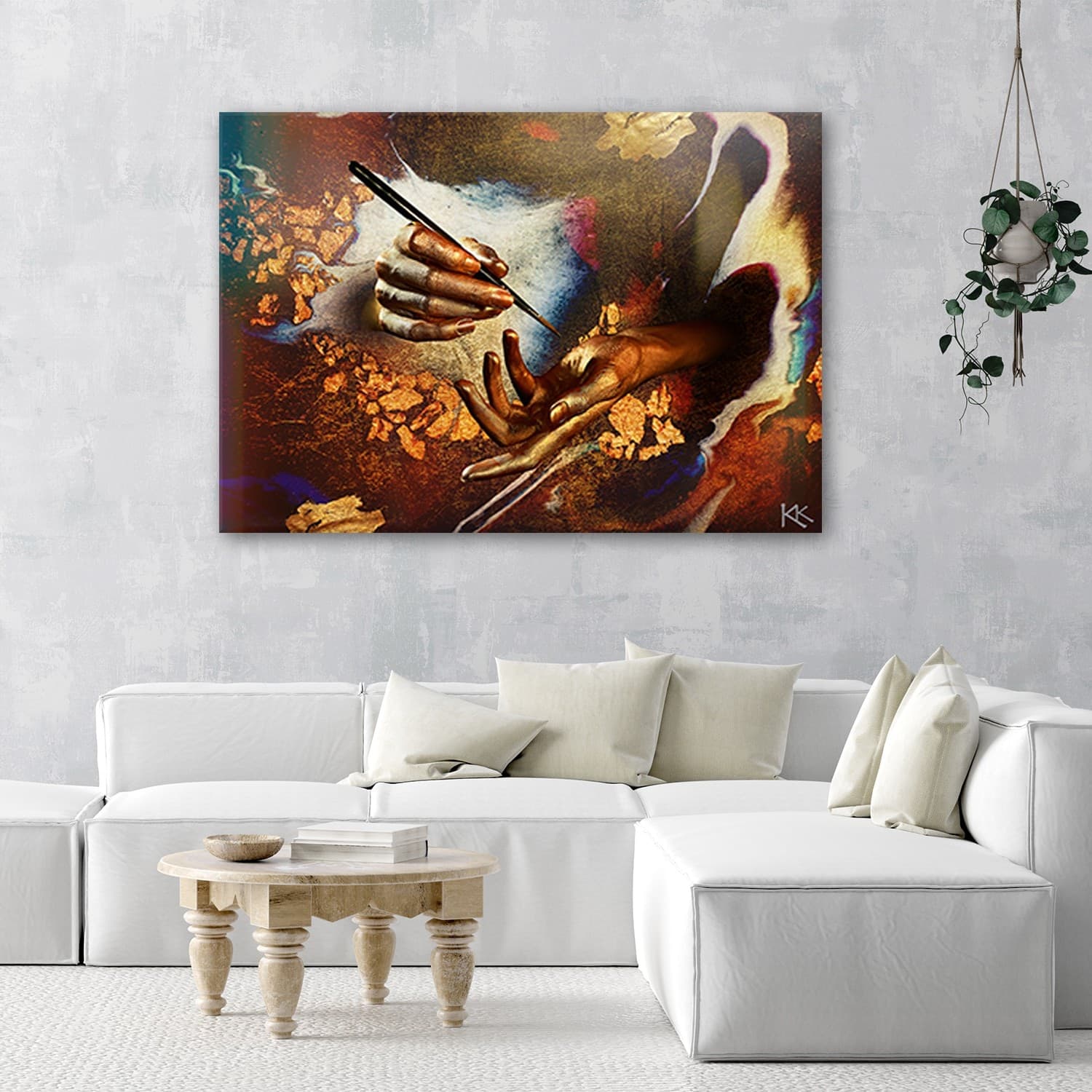 Quadro su tela, Mani fatte d'oro in Poster e stampe Collezione Casa - Trebisacce, commercioVirtuoso.it