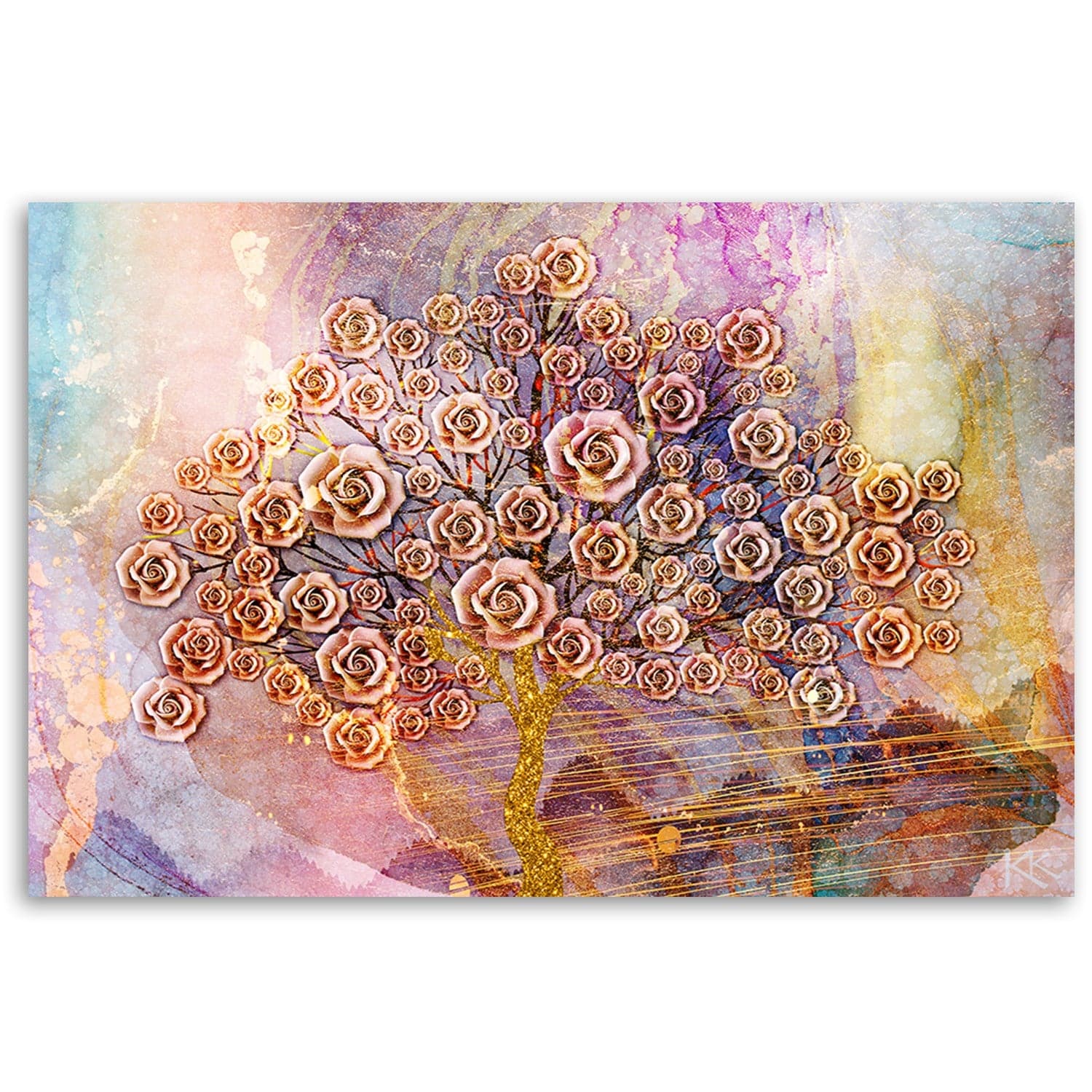 Quadro su tela, Fiori dell'albero della vita in Poster e stampe Collezione Casa - Trebisacce, commercioVirtuoso.it