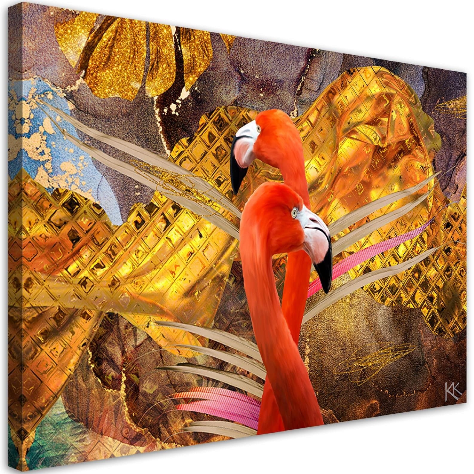 Quadro su tela, Flaming sullo sfondo dell'oro in Poster e stampe Collezione Casa - Trebisacce, commercioVirtuoso.it