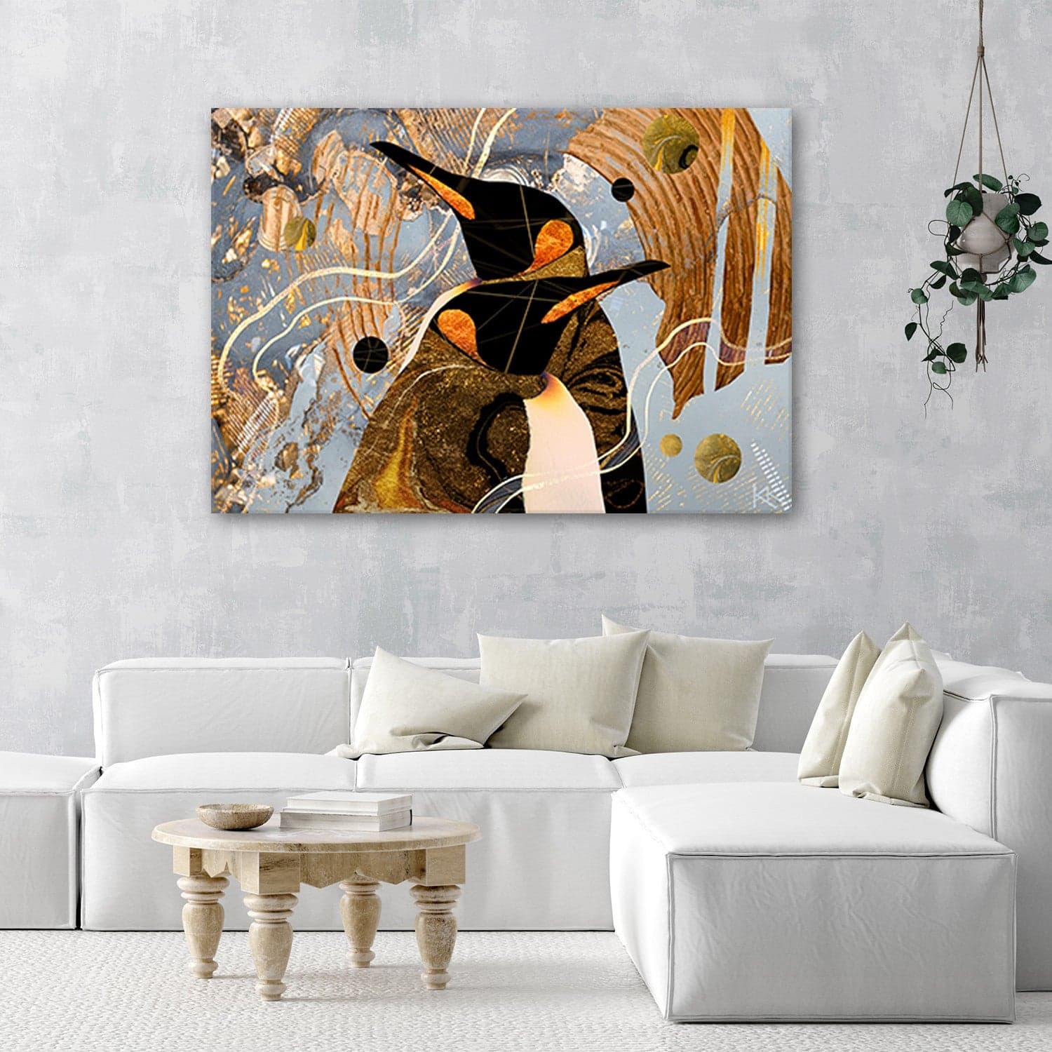 Quadro su tela, Pinguini dorati Animali astrazione in Poster e stampe Collezione Casa - Trebisacce, commercioVirtuoso.it
