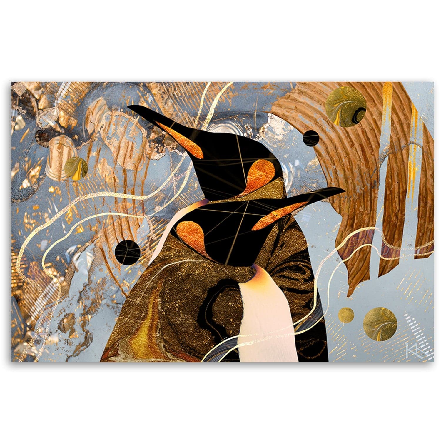 Quadro su tela, Pinguini dorati Animali astrazione in Poster e stampe Collezione Casa - Trebisacce, commercioVirtuoso.it