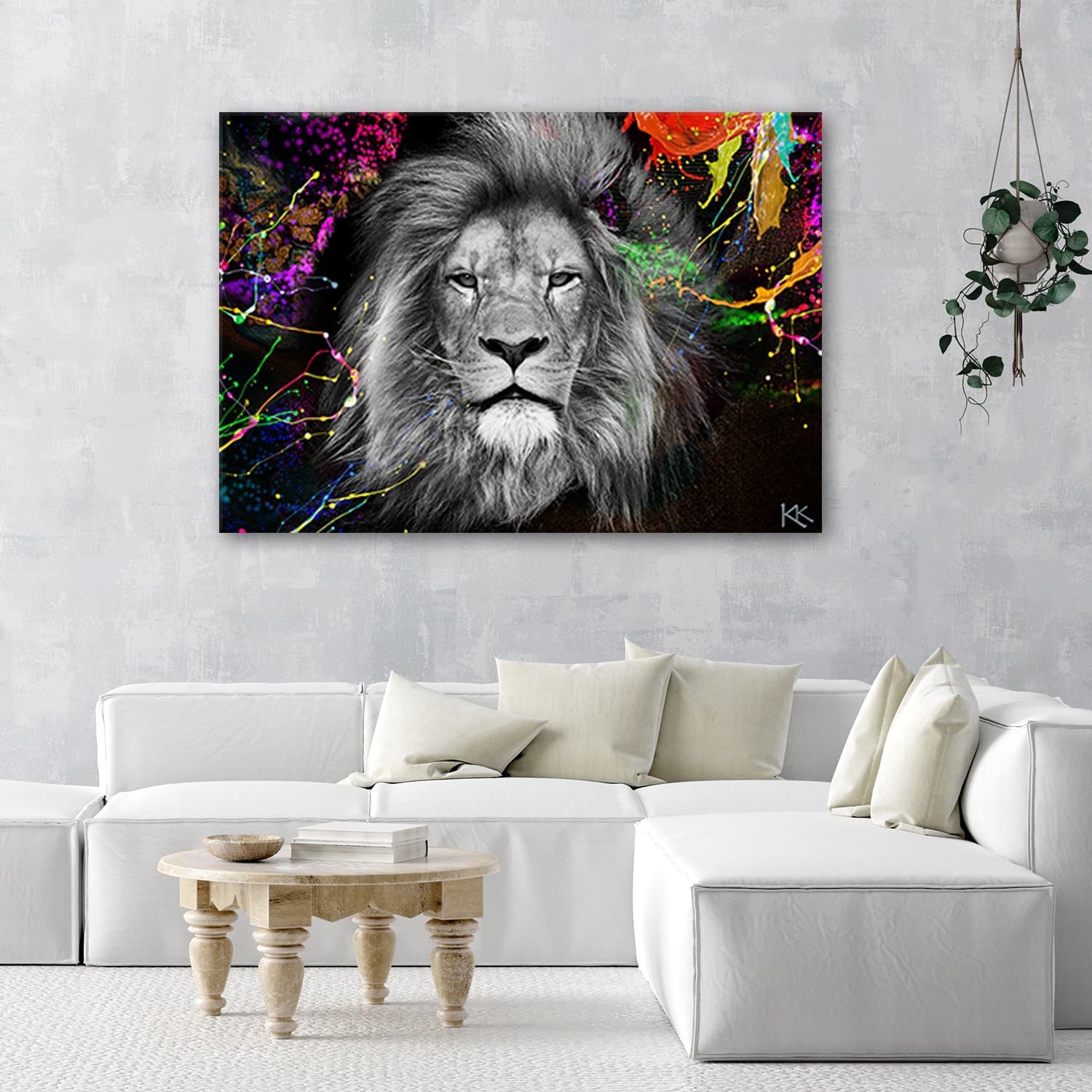 Quadro su tela, Astrazione di leone colorato in Poster e stampe Collezione Casa - Trebisacce, commercioVirtuoso.it