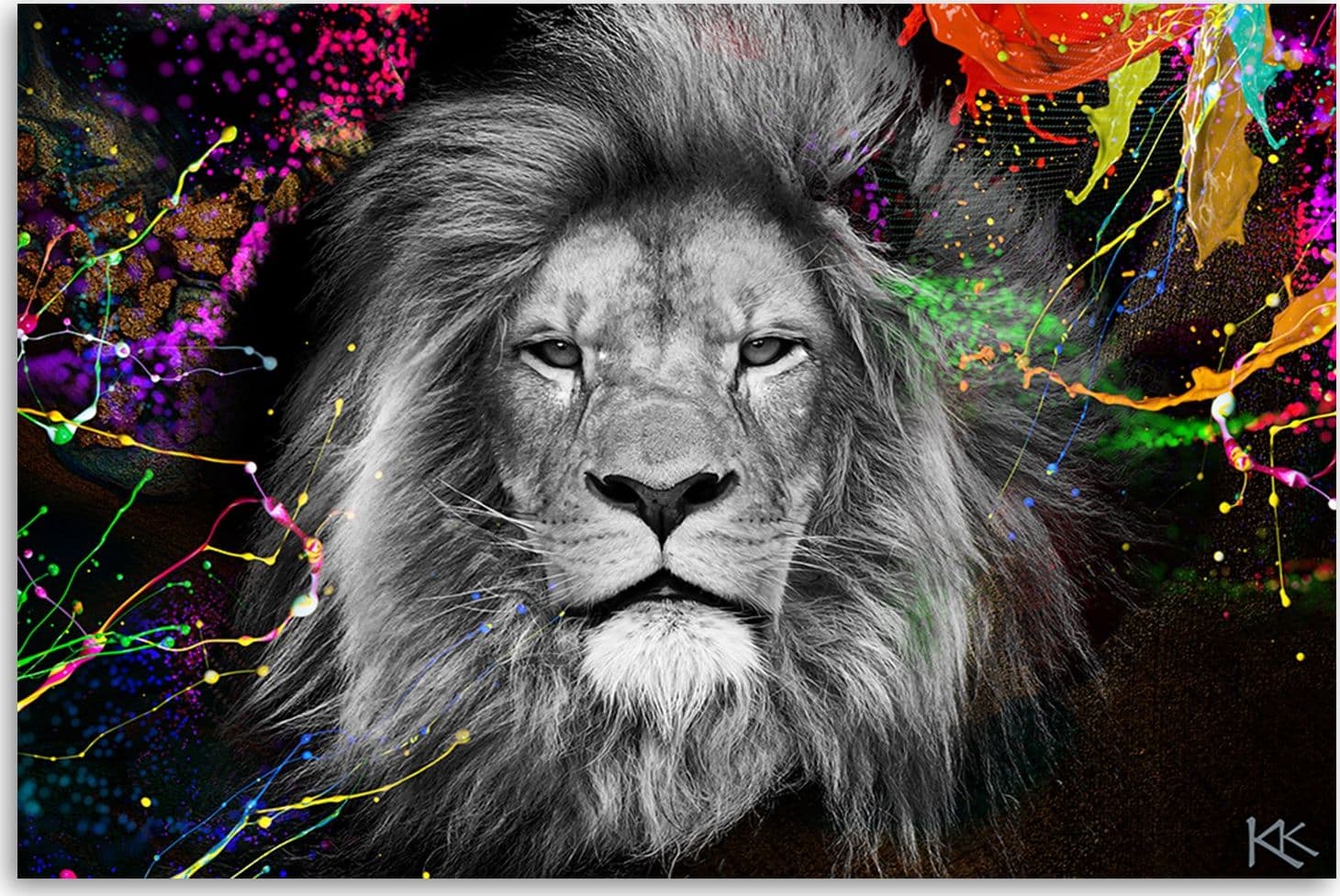 Quadro su tela, Astrazione di leone colorato in Poster e stampe Collezione Casa - Trebisacce, commercioVirtuoso.it