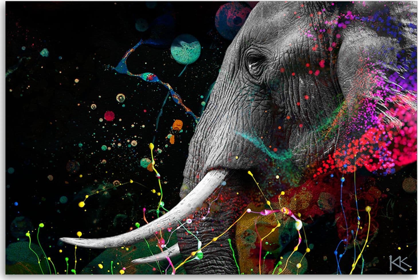 Quadro su tela, Astrazione di elefante africano in Poster e stampe Collezione Casa - Trebisacce, commercioVirtuoso.it