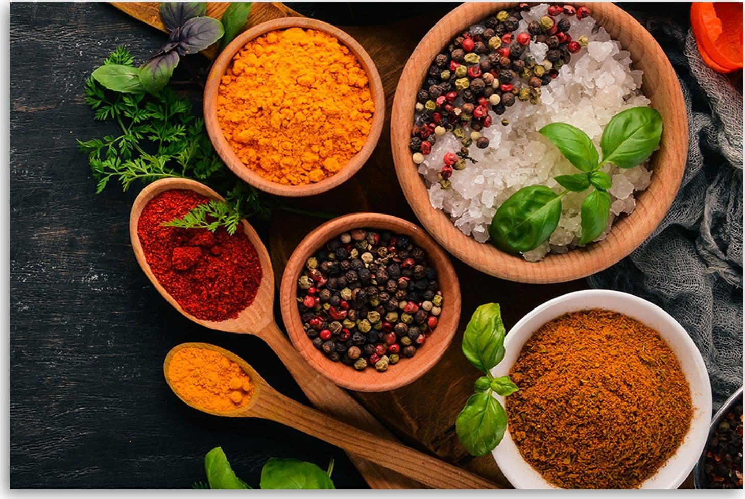 Quadro su tela, Cibo da cucina delle spezie aromatiche in Poster e stampe Collezione Casa - Trebisacce, commercioVirtuoso.it
