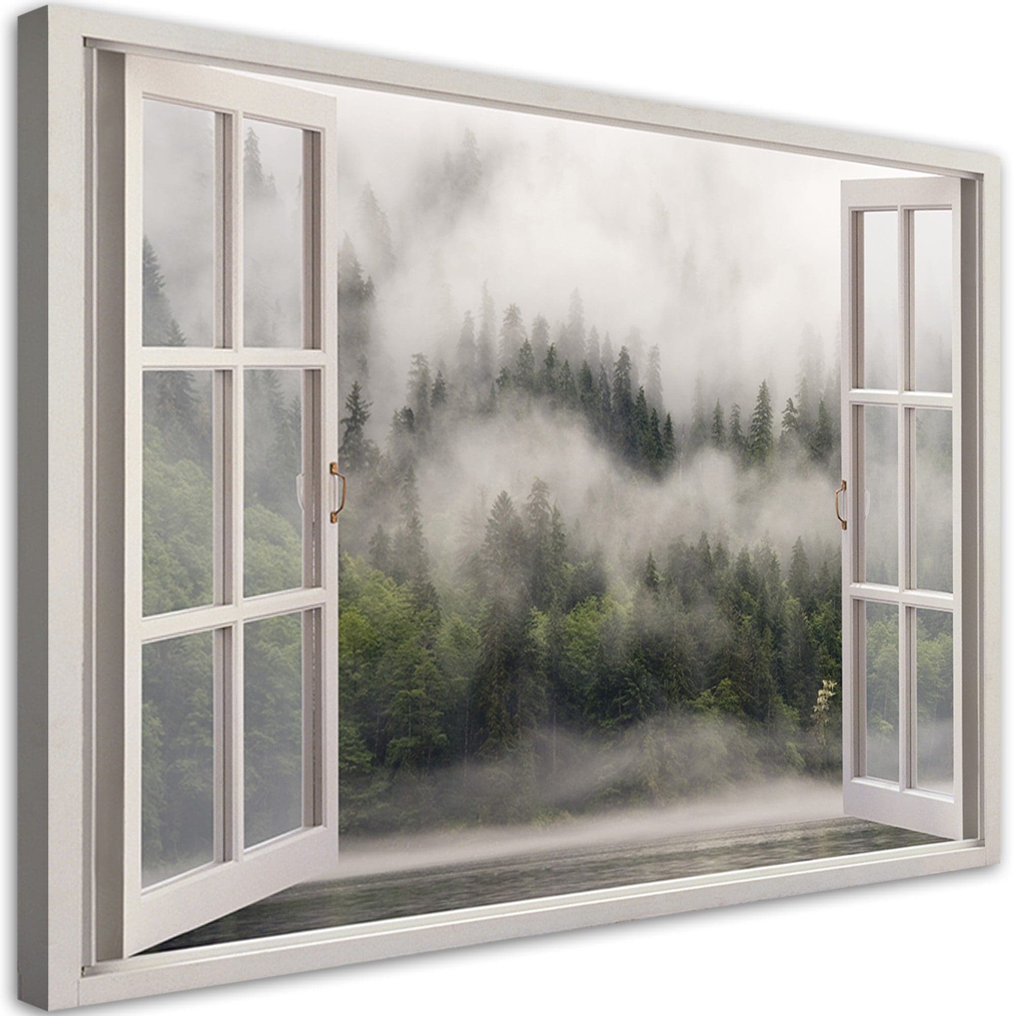 Quadro su tela, Foresta della foresta nel lago nebbia in Poster e stampe Collezione Casa - Trebisacce, commercioVirtuoso.it