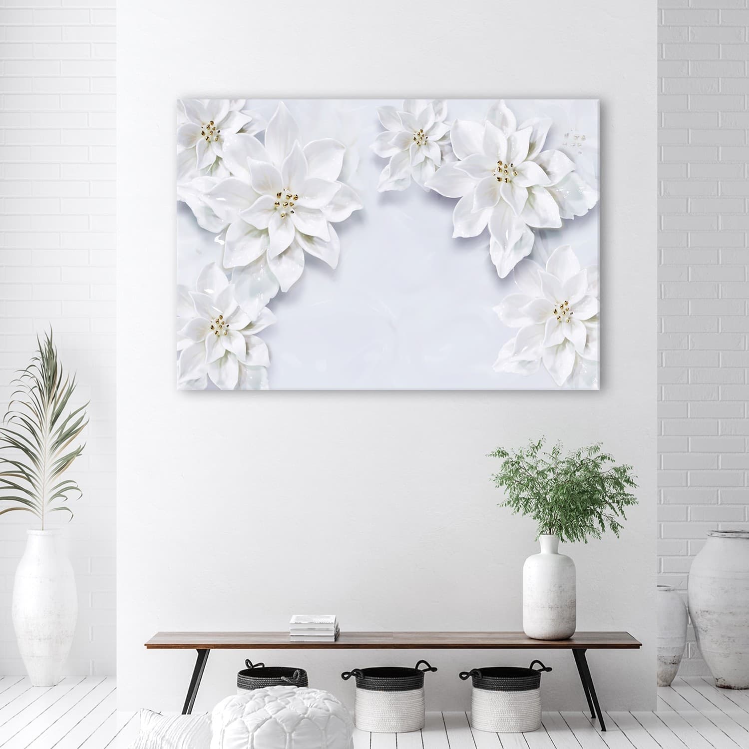 Quadro su tela, Fiori bianchi nevoso di pianta in Poster e stampe Collezione Casa - Trebisacce, commercioVirtuoso.it