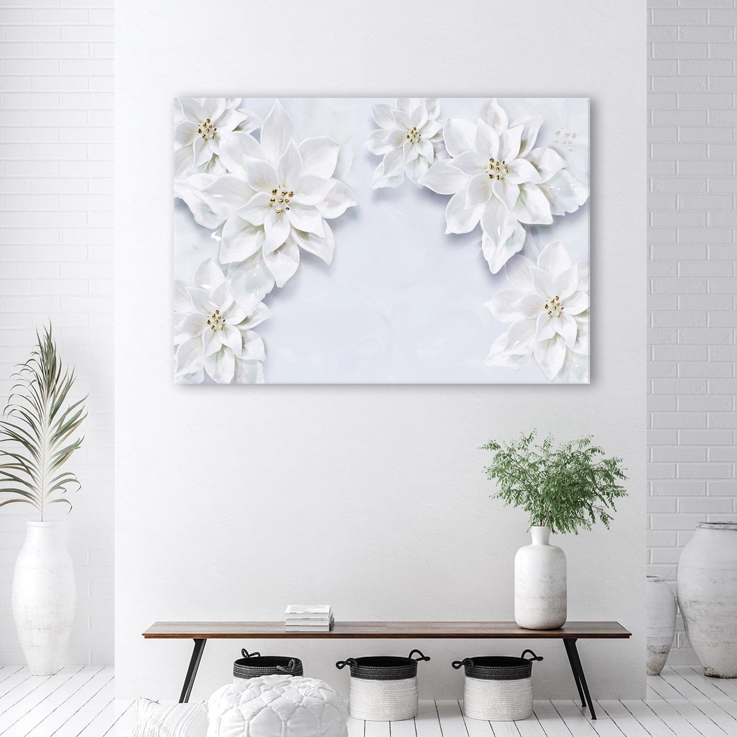 Quadro su tela, Fiori bianchi nevoso di pianta in Poster e stampe Collezione Casa - Trebisacce, commercioVirtuoso.it