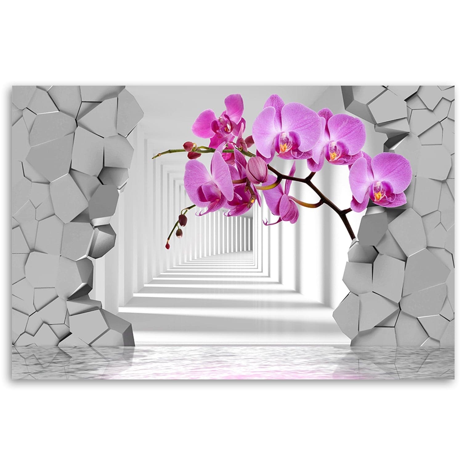Quadro su tela, Orchidea su uno sfondo 3D astratto in Poster e stampe Collezione Casa - Trebisacce, commercioVirtuoso.it