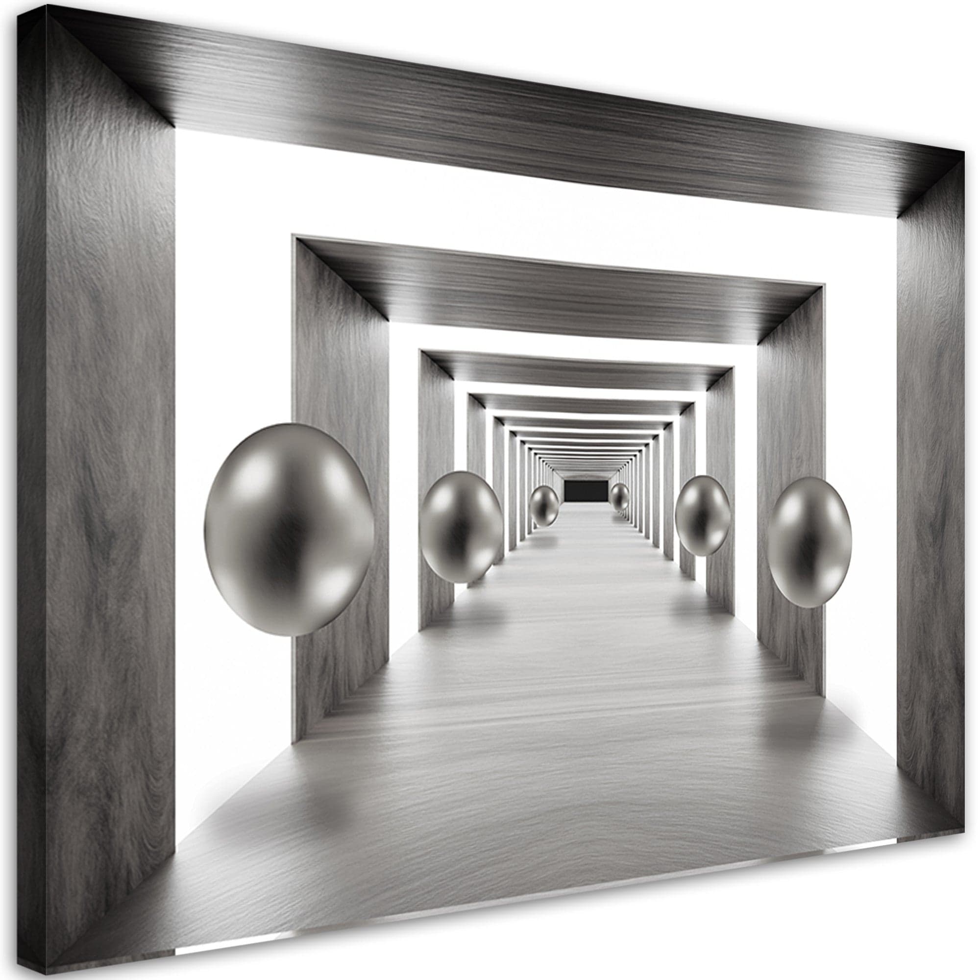 Quadro su tela, Tunnel Silver 3D Balls in Poster e stampe Collezione Casa - Trebisacce, commercioVirtuoso.it