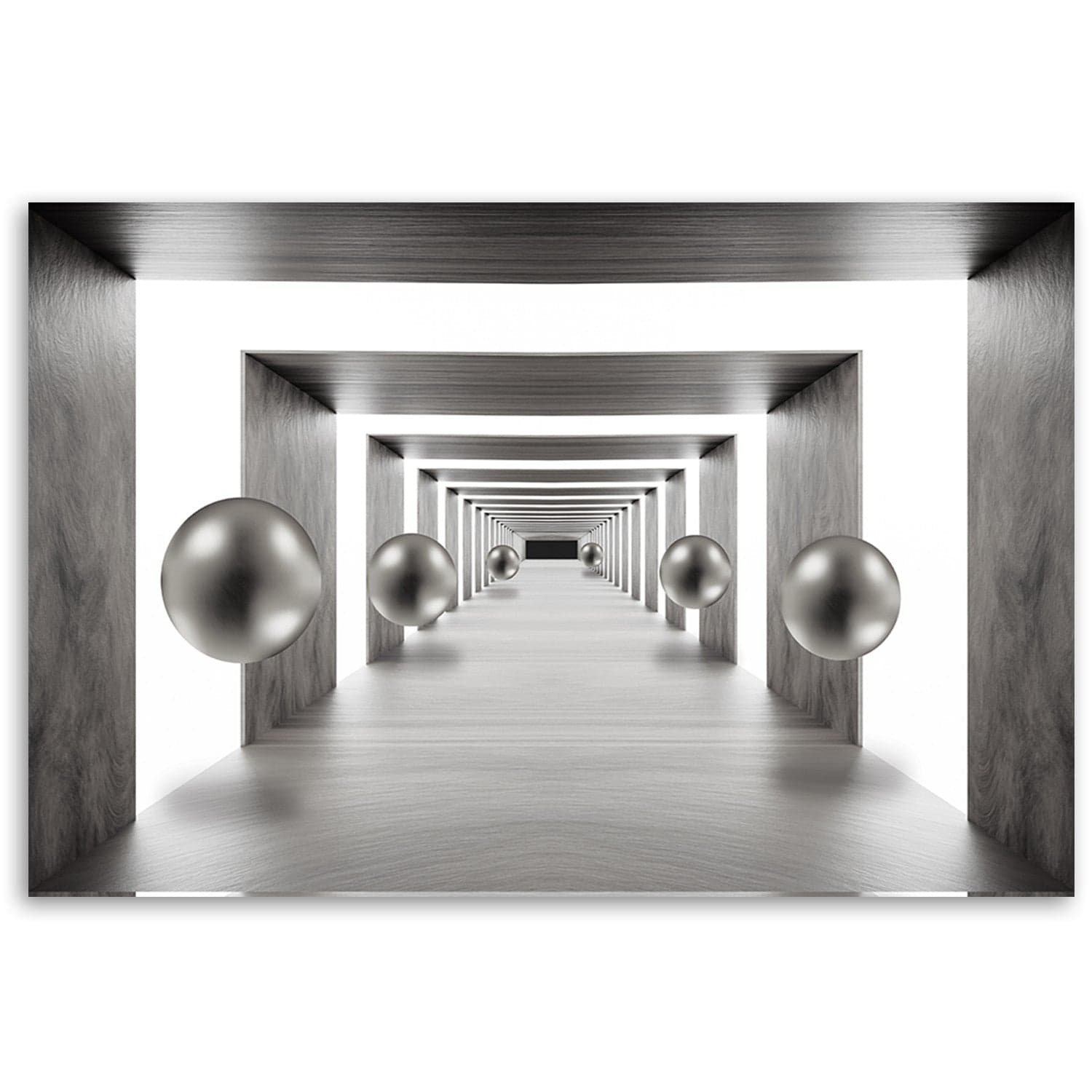 Quadro su tela, Tunnel Silver 3D Balls in Poster e stampe Collezione Casa - Trebisacce, commercioVirtuoso.it