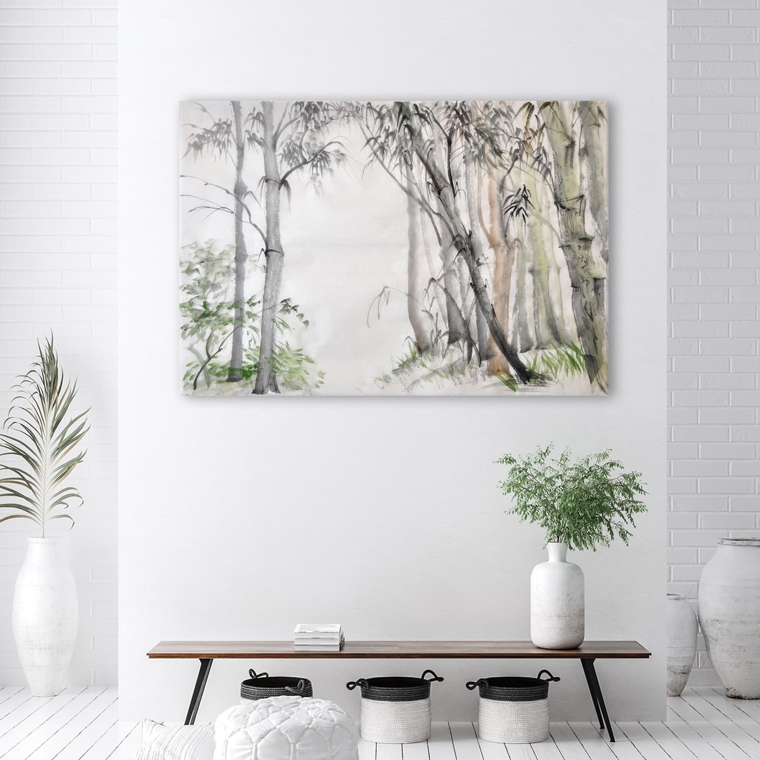 Quadro su tela, Foresta di alberi grigi dipinti in Poster e stampe Collezione Casa - Trebisacce, commercioVirtuoso.it